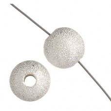 8mm Round Stardust Bead, Silver, Pack of 10