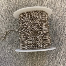 1mm Ball Chain, 2m length. Antique Silver Colour.