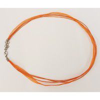 Ready Made Ribbon Necklace with Clasp, Orange