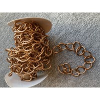 Dark Gold Aluminium Chain, 28 x22mm, 1 Metre Length