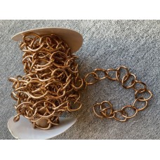 Dark Gold Aluminium Chain, 28 x22mm, 1 Metre Length