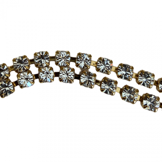 2.5mm Preciosa Crystal on Gold Cup Chain, 1m Length