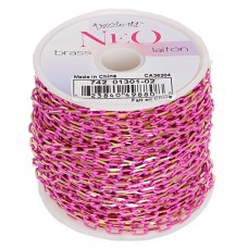 Neon Chain, Pink. Complete reel of 10m,  5 x3mm links.