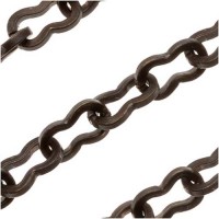 Antique Brass Peanut Chain Component Link, Kabela Designs, Vintage Style, 7mm x 4mm Links, Approx. 1 metre