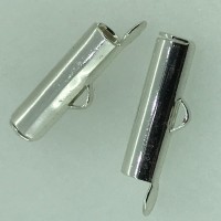 25mm Slide Tube end cap, pack of 2 pcs, silver plated