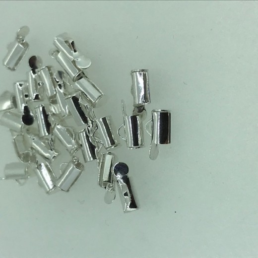 5.5mm Slide Tube end cap, pack of 2 pcs, silver plated