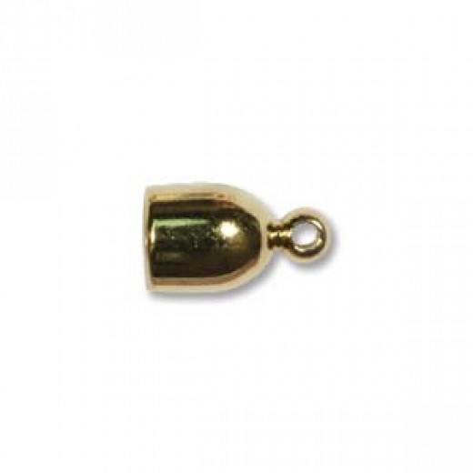 4mm Bullet End Cap, Gold Colour, pack of 4