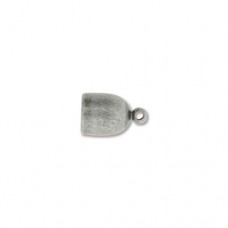 Bullet End Cap 6mm, Antique Silver, 1 Set of 2 pieces