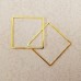 Bead Frames, 25mm Squares, Gold Colour, 2 Pieces