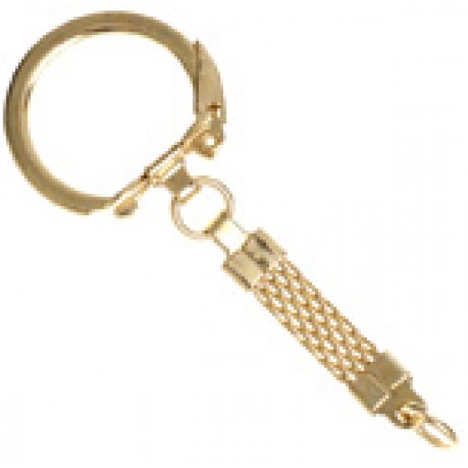 Gold colour Key chain with mesh chain - pack of 5pcs