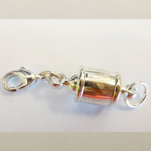 Sterling Silver Plated,  E-Z Magnetic Clasp, 21 x 18mm. 1 pc.