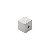 Matte Silver Plated Pewter Large Cube, 1/2"