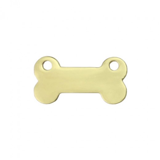 Gold Plated Pewter Dog Bone, 1 1/4 x 5/8"