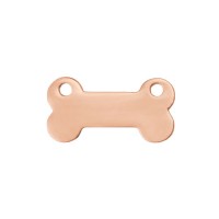 Rose Gold Plated Pewter Dog Bone, 1 1/4 x 5/8"