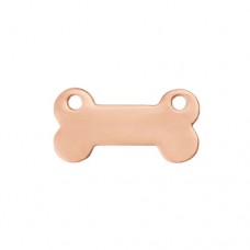 Rose Gold Plated Pewter Dog Bone, 1 1/4 x 5/8"