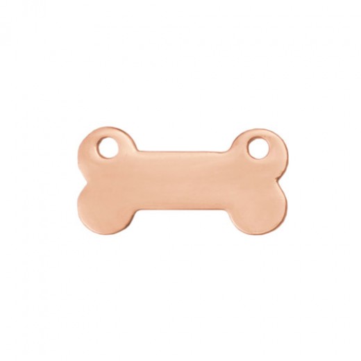 Rose Gold Plated Pewter Dog Bone, 1 1/4 x 5/8"