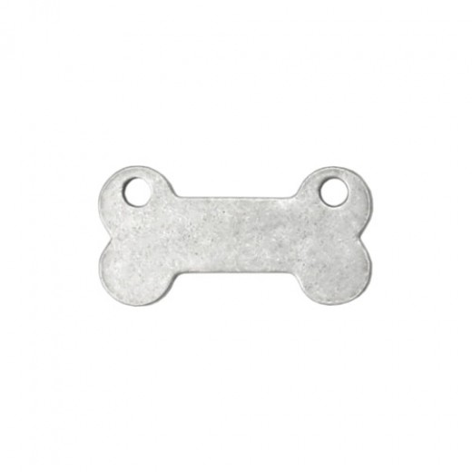 Matte Silver Plated Pewter Dog Bone, 1 1/4 x 5/8"