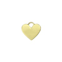 Gold Plated Pewter Heart with Loop, 7/8"