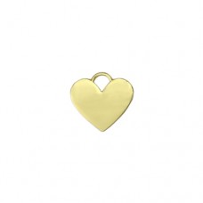 Gold Plated Pewter Heart with Loop, 7/8"