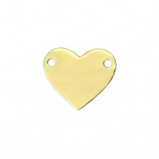 Gold Plated Pewter Heart, 1 3/4 x 1/4"