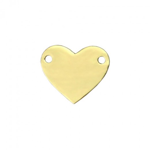 Gold Plated Pewter Heart, 1 3/4 x 1/4"