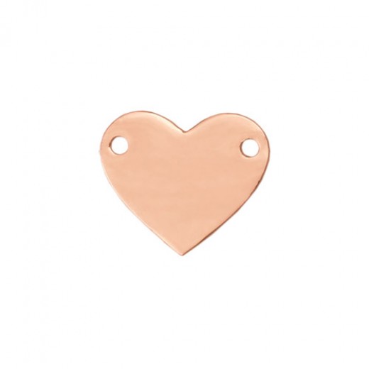 Rose Gold Plated Pewter Heart, 1 3/4 x 1/4"