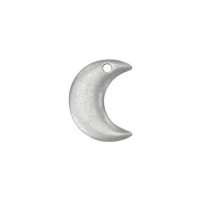 Matte Silver Plated Pewter Moon, 7/8 x 5/8"