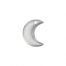 Matte Silver Plated Pewter Moon, 7/8 x 5/8"