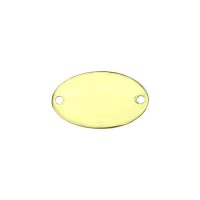 Gold Plated Pewter Oval, 1 1/2 x 7/8"