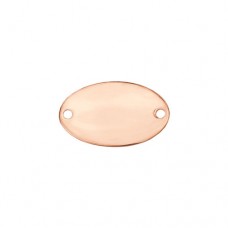 Rose Gold Plated Pewter Oval, 1 1/2 x 7/8"