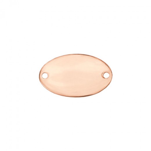 Rose Gold Plated Pewter Oval, 1 1/2 x 7/8"