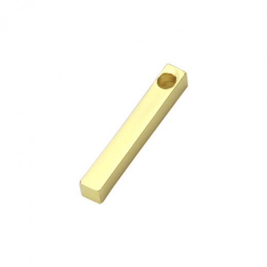 Gold Plated Pewter Bar, 1 1/2 x 13/16"