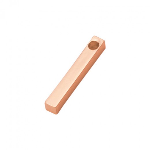 Rose Gold Plated Pewter Bar, 1 1/2 x 13/16"