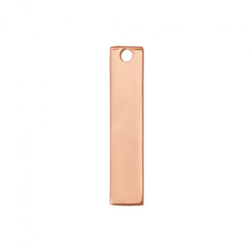 Rose Gold Plated Pewter Rectangle, 1 3/82 x 5/16"