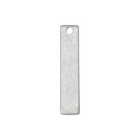 Matte Silver Plated Pewter Rectangle, 1 3/4" x 1/4"
