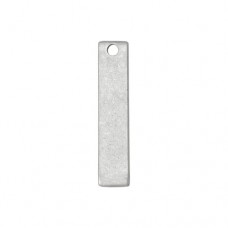 Matte Silver Plated Pewter Rectangle, 1 3/4" x 1/4"