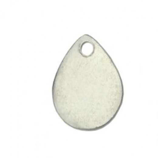 Matte Silver Plated Pewter Drop, 15/16 x 3/4"