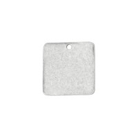 Matte Silver Plated Large Square, 1"