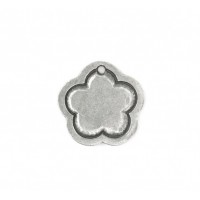 Pewter Large Flower, 1" Border Blank