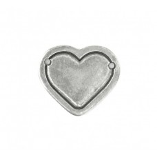 Pewter Large Heart, 25mm Border Blank