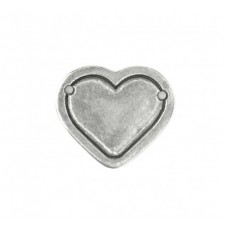 Pewter Large Heart, 1" Border Blank