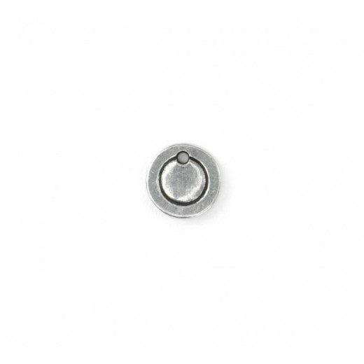 Pewter Small Circle, 12mm Border Blank, pack of 2