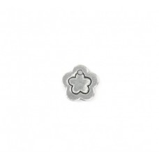 Pewter Small Flower, 12mm Border Blank, pack of 2