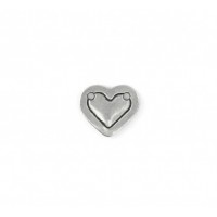 Pewter Small Heart, 13mm Border Blank