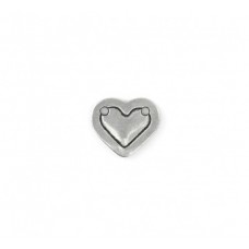 Pewter Small Heart, 13mm Border Blank, pack of 2