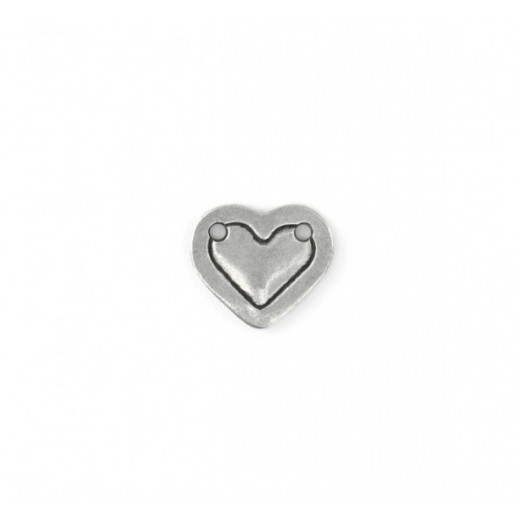 Pewter Small Heart, 13mm Border Blank, pack of 2
