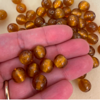 Bulk Bag 10mm Foiled Round Beads, Topaz, Approx 250 Grams