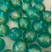 Bulk Bag 18mm Gold Foiled Round Beads, Green, Approx 250 Grams