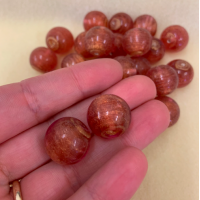 Bulk Bag 18mm Foiled Round Beads, Peach, Approx 250 Grams