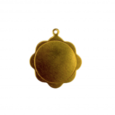 ImpressArt 24ga Brass Flower Pendant w/ Border, 3/4", Pack of 2